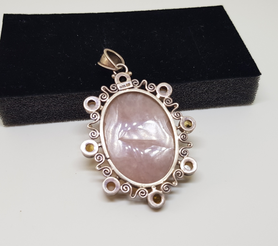 SEDEF VE YILDIZ TAŞLI ÖZEL YAPIM GÜMÜŞ KOLYE UCU