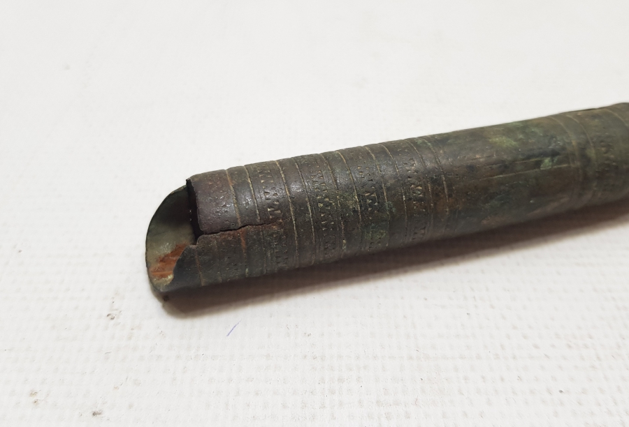 OSMANLI DÖNEMİ ÜZERİ İŞLEMELİ BRONZ BARUT ÖLÇER