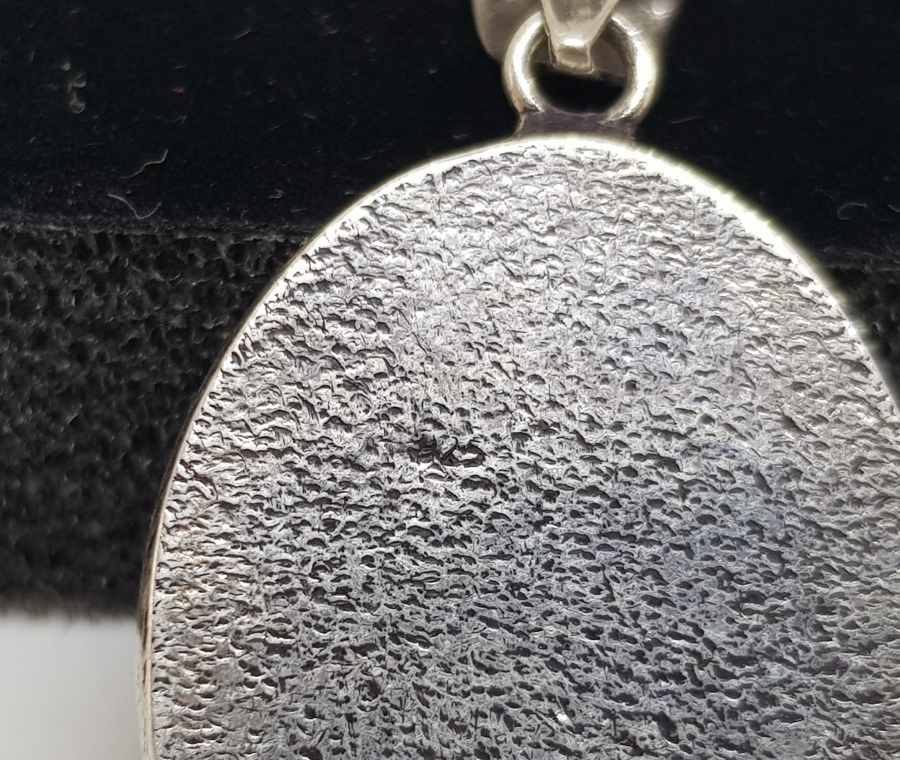 DOĞAL TAŞLI ÖZEL YAPIM ANTİKA GÜMÜŞ KOLYE UCU