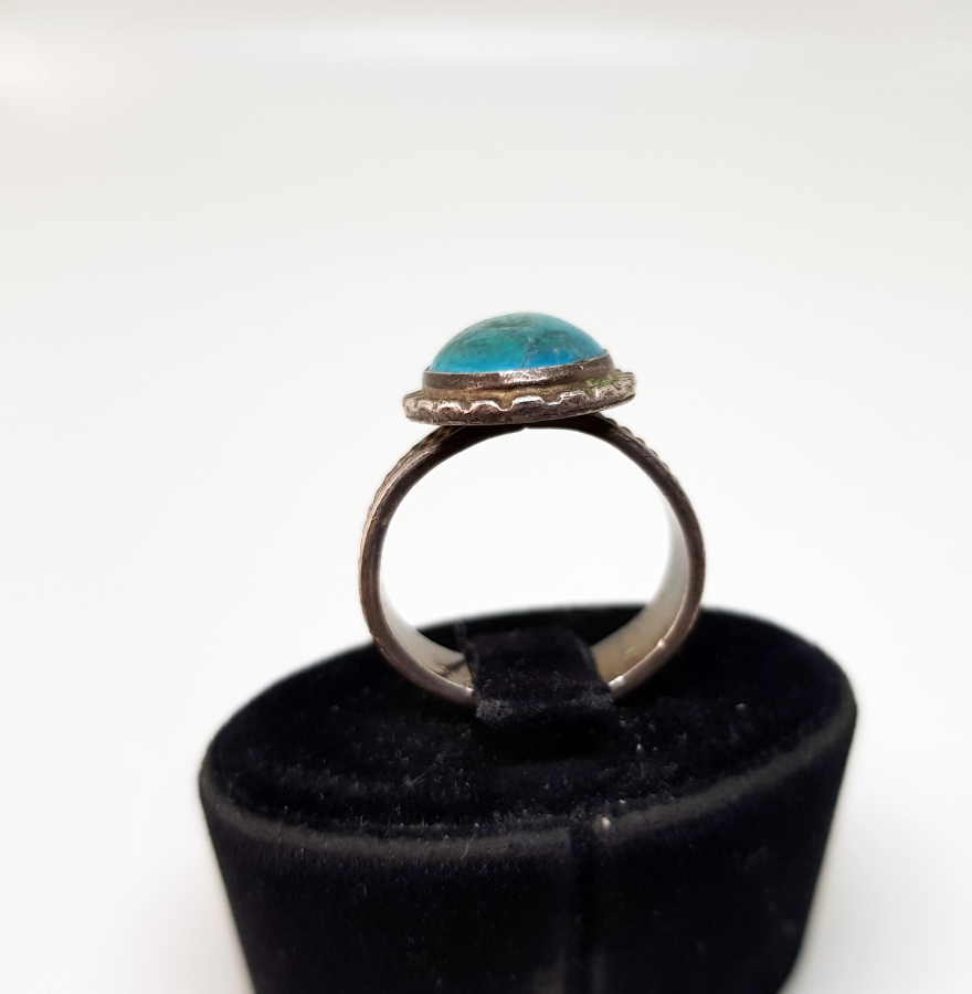 TURKUAZ TAŞLI ANTİKA GÜMÜŞ YÜZÜK