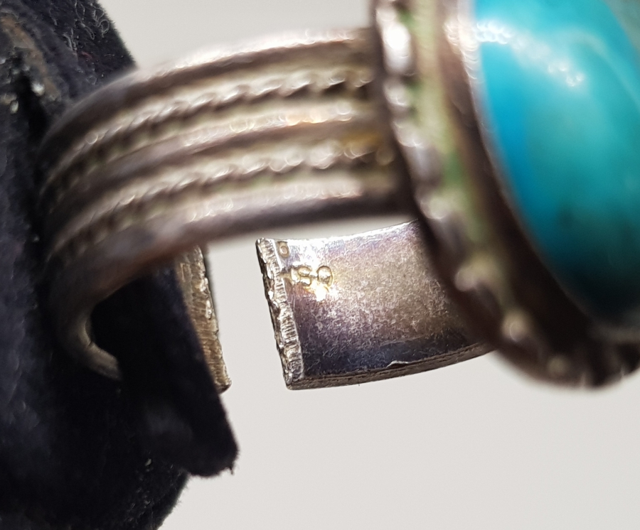 TURKUAZ TAŞLI ANTİKA GÜMÜŞ YÜZÜK