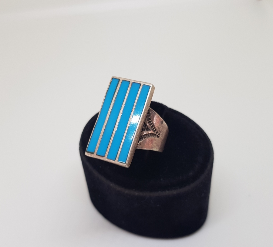 TURKUAZ TAŞLI ÖZEL YAPIM GÜMÜŞ YÜZÜK