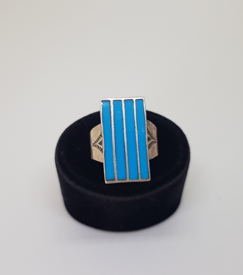 TURKUAZ TAŞLI ÖZEL YAPIM GÜMÜŞ YÜZÜK