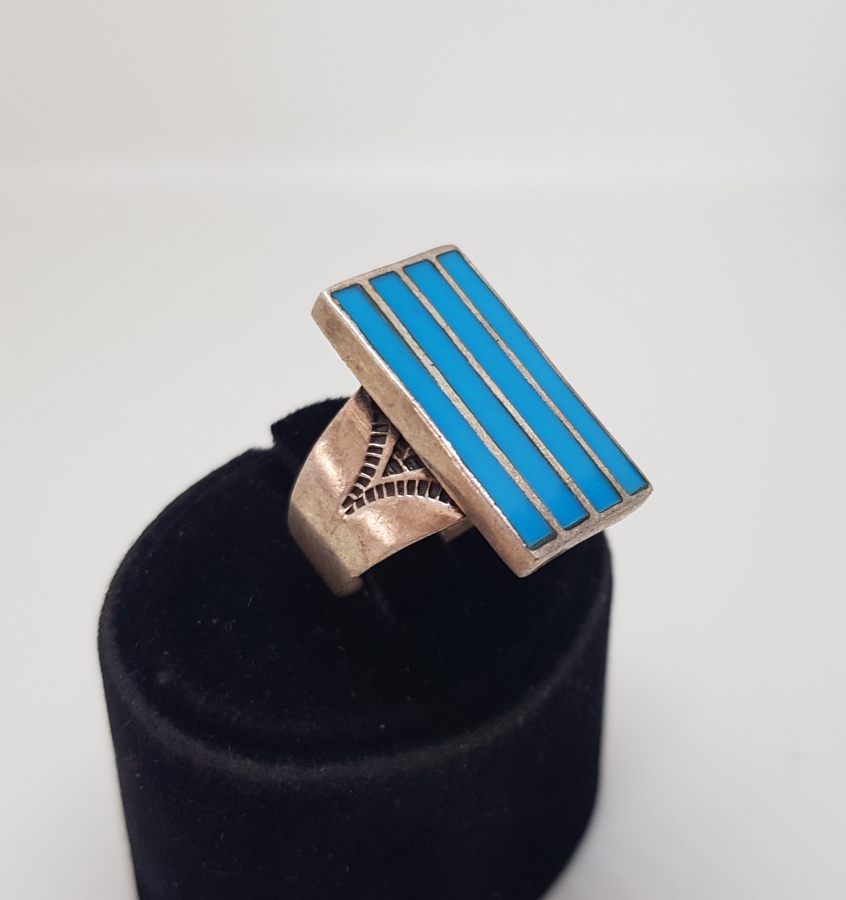 TURKUAZ TAŞLI ÖZEL YAPIM GÜMÜŞ YÜZÜK