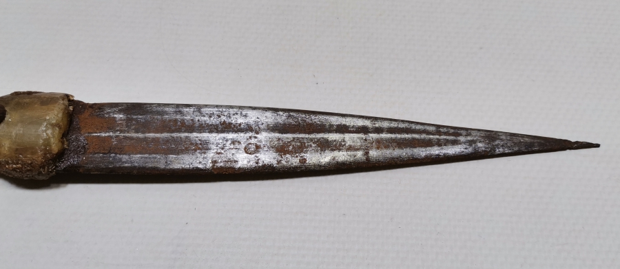 ÜZERİ AY YILDIZLI OSMANLI DÖNEMİ BOYNUZ SAPLI ÇERKES KAMASI