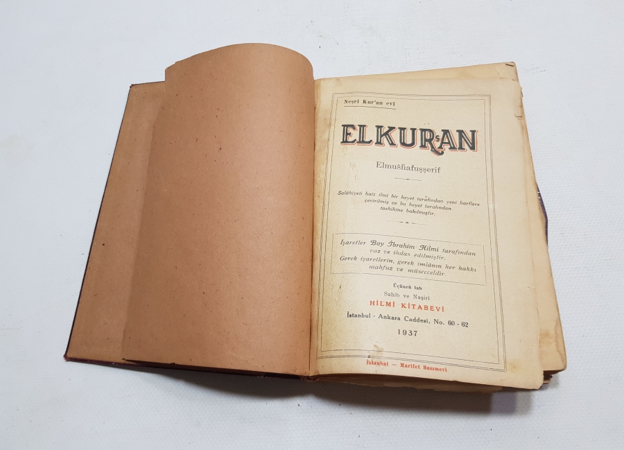 1937 TARİHLİ ÇOK NADİR KUR'AN-I KERİM MEALİ