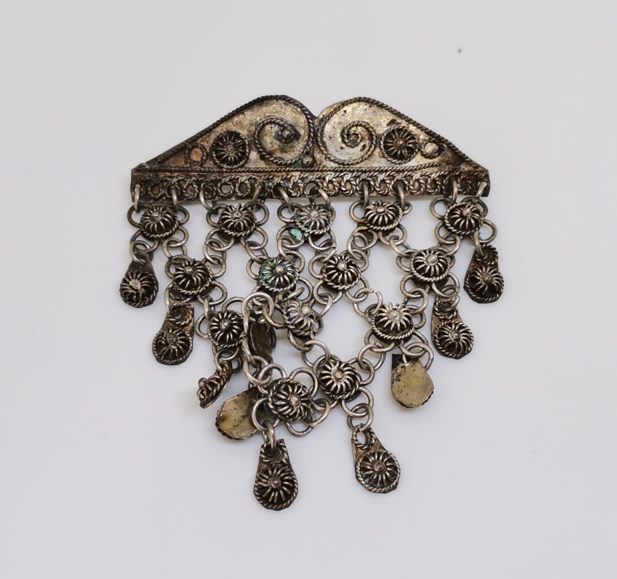 OSMANLI DÖNEMİ EL YAPIMI GÜMÜŞ BROŞ