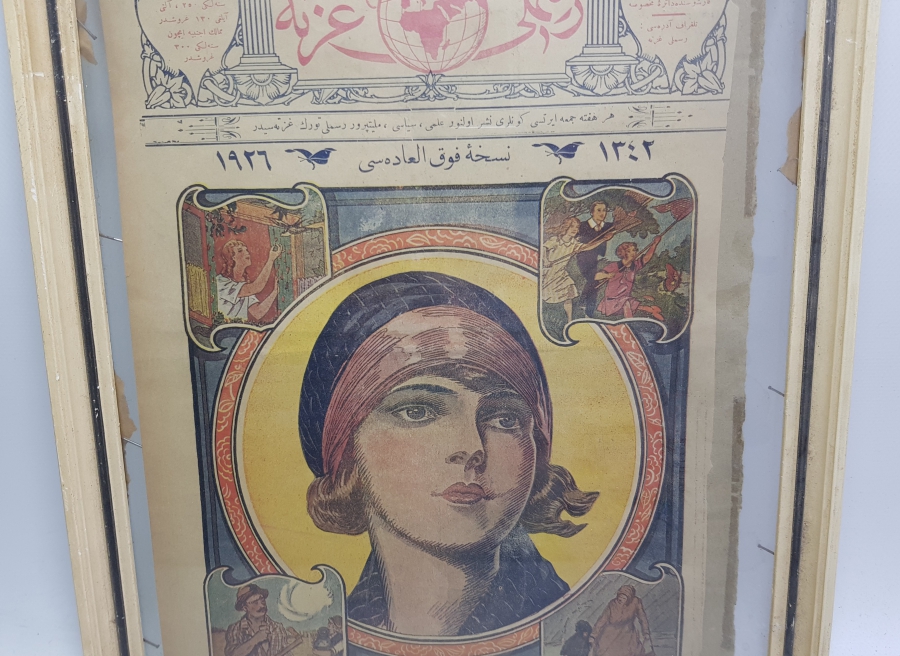 OSMANLICA YAZILI RENKLİ GAZETE YAPRAĞI