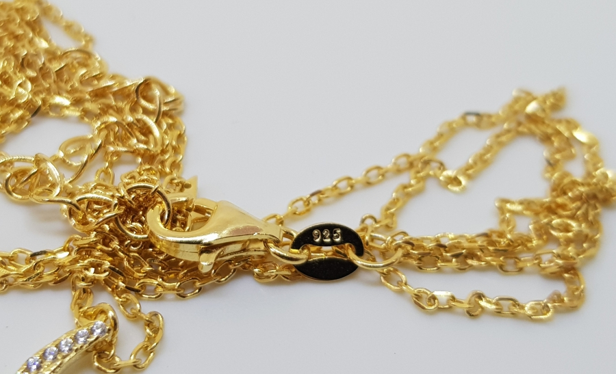 GÜMÜŞ ÜZERİ ALTIN KAPLAMA İŞÇİLİKLİ ÖZEL YAPIM AVRUPA GERDANLIK