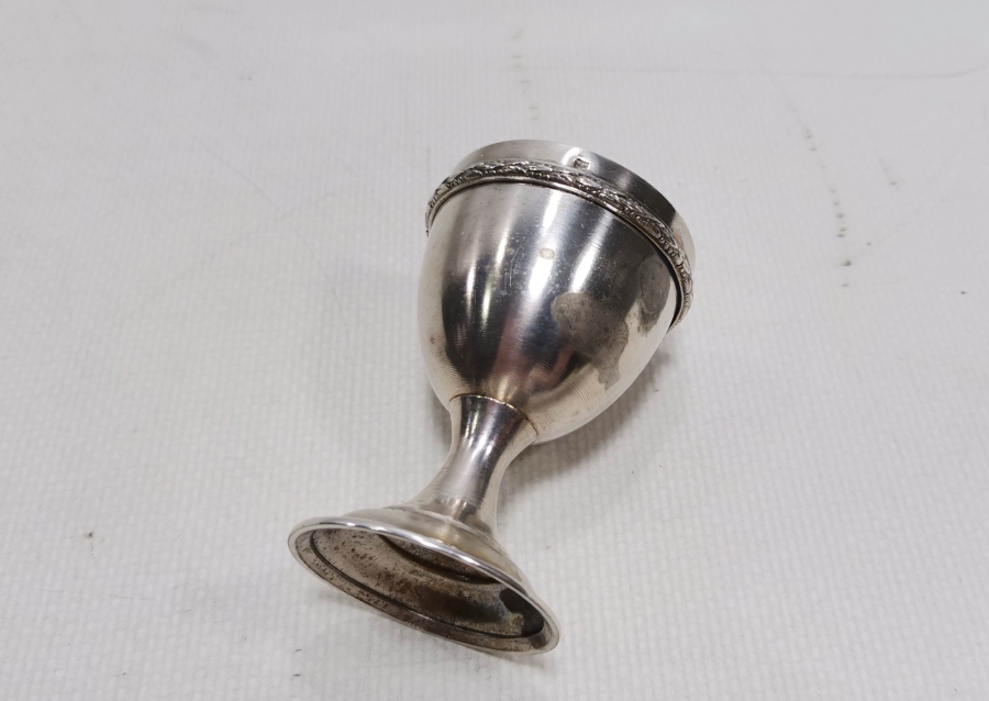 ORİJİNAL KUTUSUNDA ANTİKA GÜMÜŞ KAPLAMA KADEH