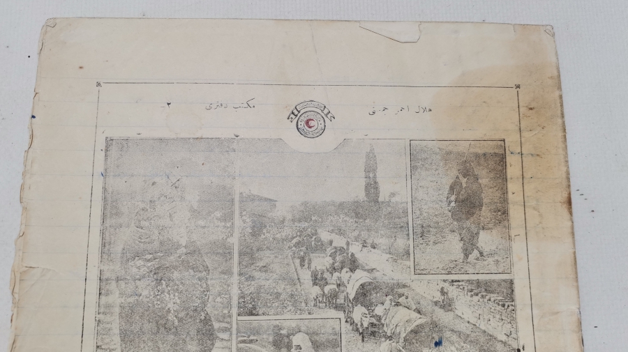 OSMANLI DÖNEMİ HİLAL İ AHMER KAPAKLI İÇİ YAZILI DEFTER