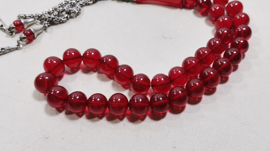 GÜMÜŞ PÜSKÜLLÜ TORNA İŞİ ANTİKA KATALİN TESPİH