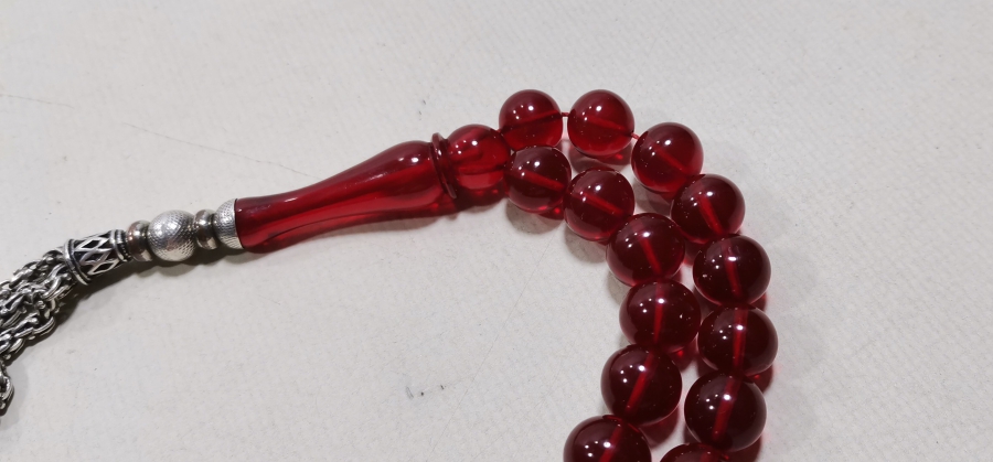 GÜMÜŞ PÜSKÜLLÜ TORNA İŞİ ANTİKA KATALİN TESPİH