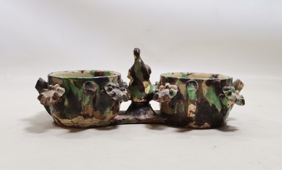 OSMANLI DÖNEMİ NADİR FORMDA ÇİFTLİ ÇANAKKALE KAHVELİK