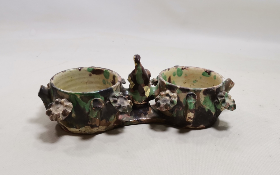 OSMANLI DÖNEMİ NADİR FORMDA ÇİFTLİ ÇANAKKALE KAHVELİK