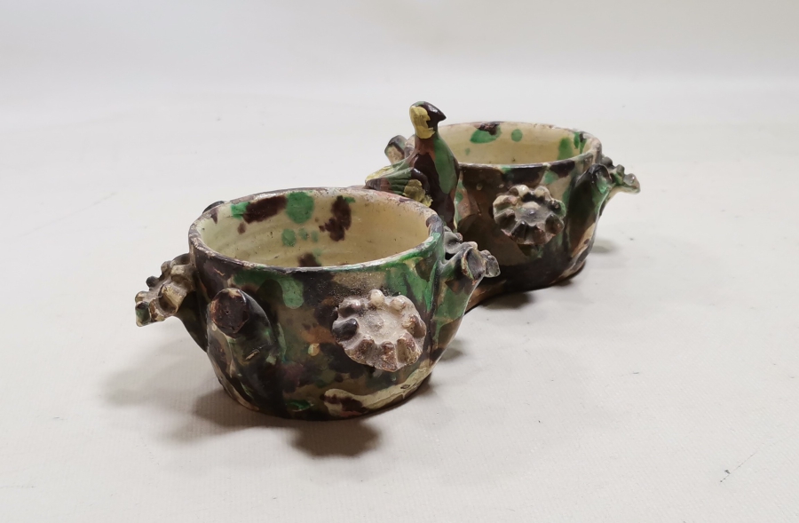 OSMANLI DÖNEMİ NADİR FORMDA ÇİFTLİ ÇANAKKALE KAHVELİK