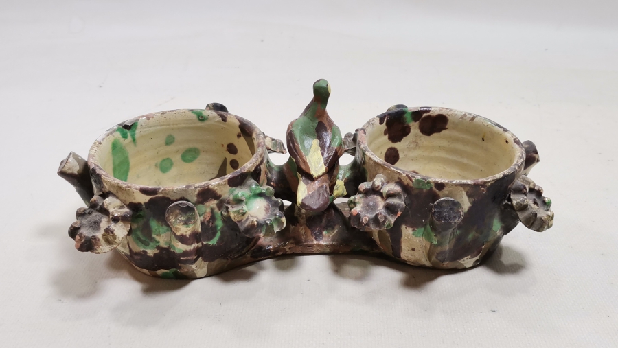 OSMANLI DÖNEMİ NADİR FORMDA ÇİFTLİ ÇANAKKALE KAHVELİK