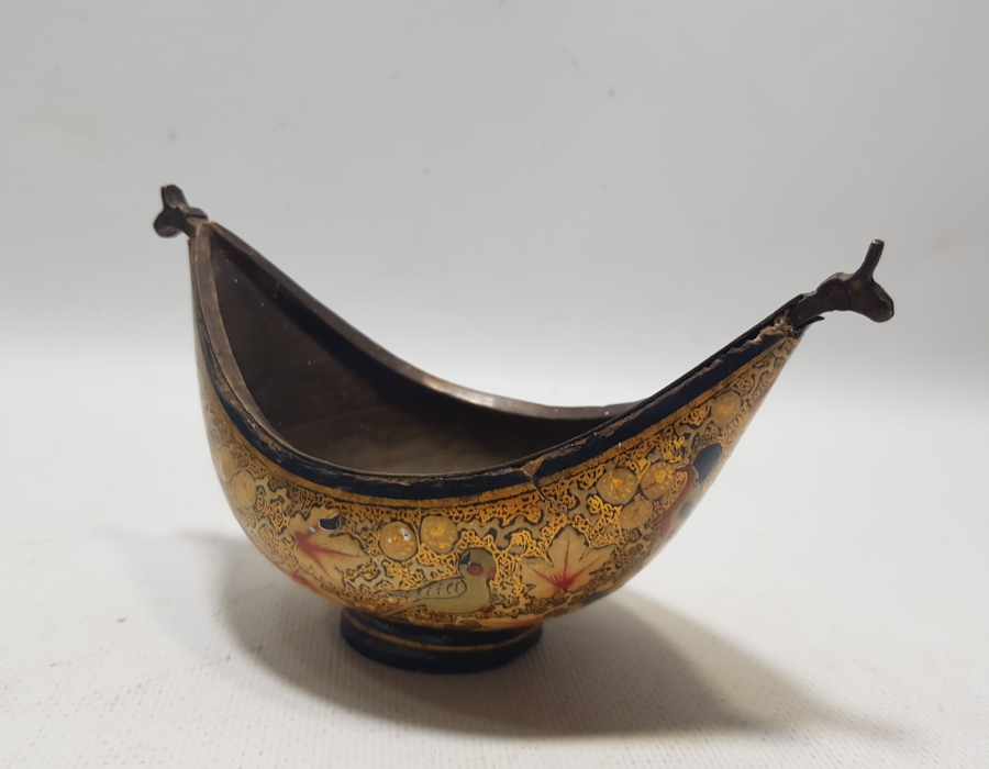 OSMANLI DÖNEMİ PAPİER MACHE ÜZERİ EL BOYAMA İŞÇİLİKLİ ÇOK NADİR KEŞKÜL-Ü FUKARA