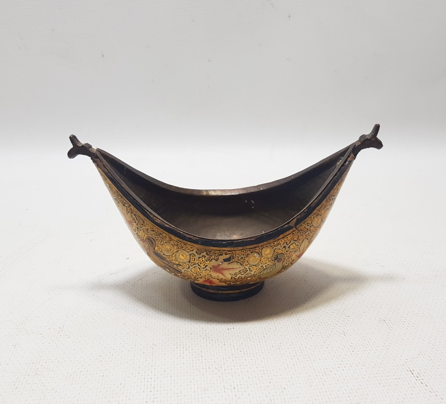 OSMANLI DÖNEMİ PAPİER MACHE ÜZERİ EL BOYAMA İŞÇİLİKLİ ÇOK NADİR KEŞKÜL-Ü FUKARA