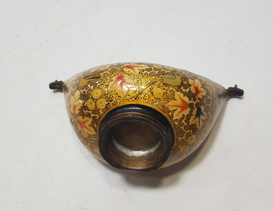 OSMANLI DÖNEMİ PAPİER MACHE ÜZERİ EL BOYAMA İŞÇİLİKLİ ÇOK NADİR KEŞKÜL-Ü FUKARA