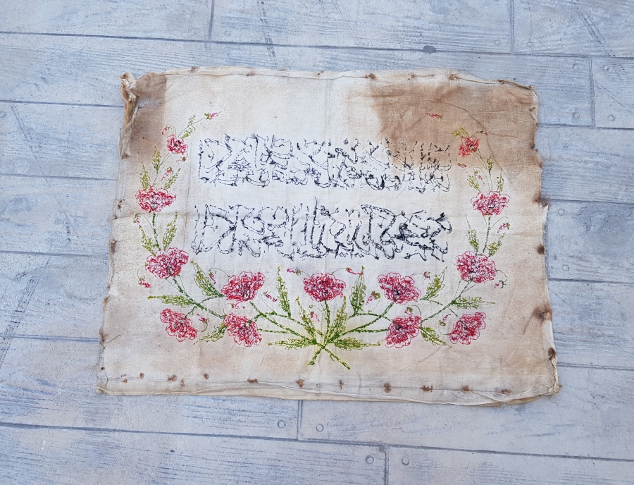 İPEK ÜZERİ EL İŞLEMESİ OSMANLI DÖNEMİ İPEK ATLAS PANO