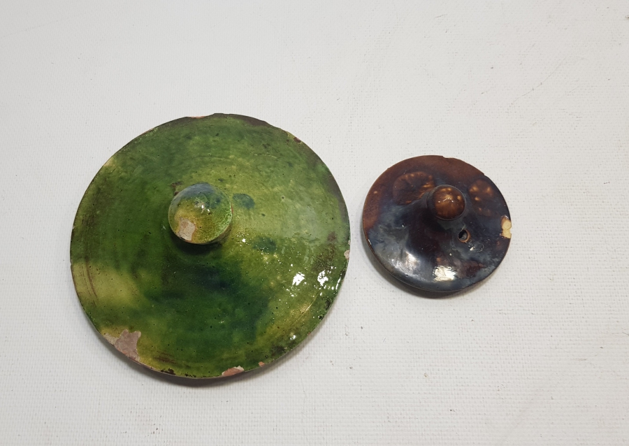 1800 BAŞLARI ÇANAKKALE YAPIMI OSMANLI DÖNEMİ İKİ ADET TOPRAK KAPAK