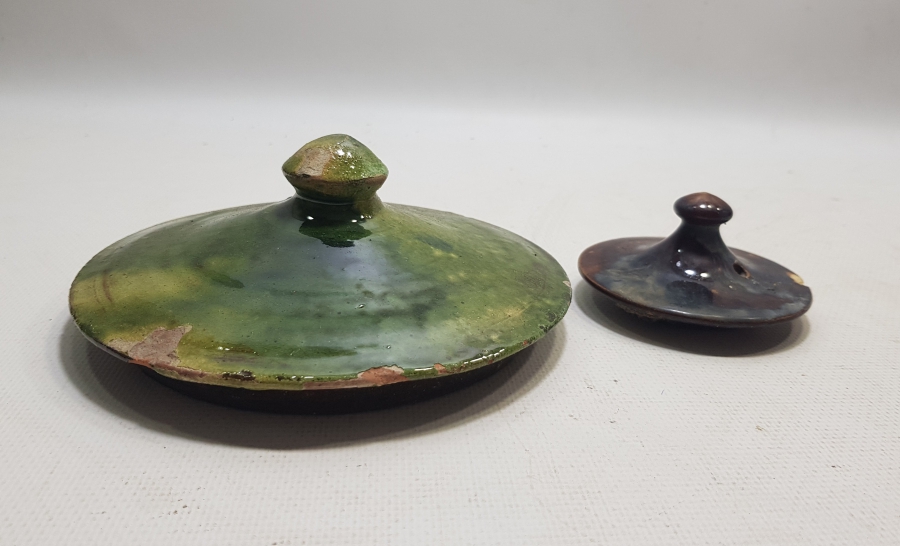 1800 BAŞLARI ÇANAKKALE YAPIMI OSMANLI DÖNEMİ İKİ ADET TOPRAK KAPAK