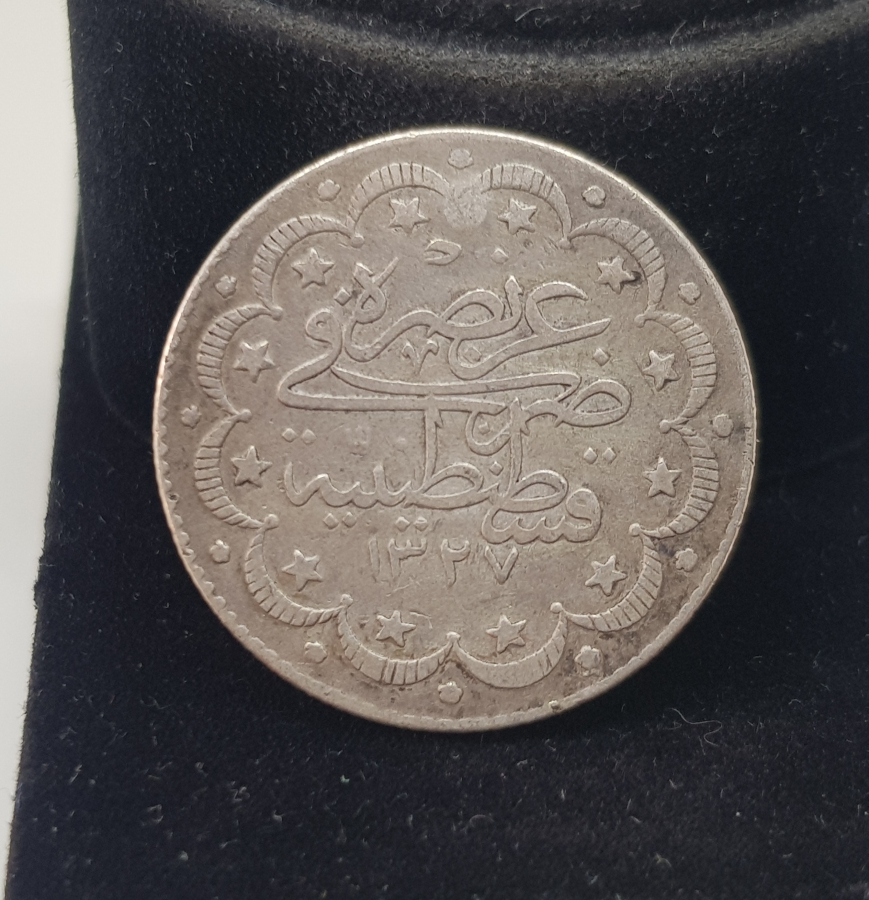 SULTAN MEHMET REŞAT DÖNEMİ KOLEKSİYONLUK GÜMÜŞ 10 KURUŞ MECİDİYE