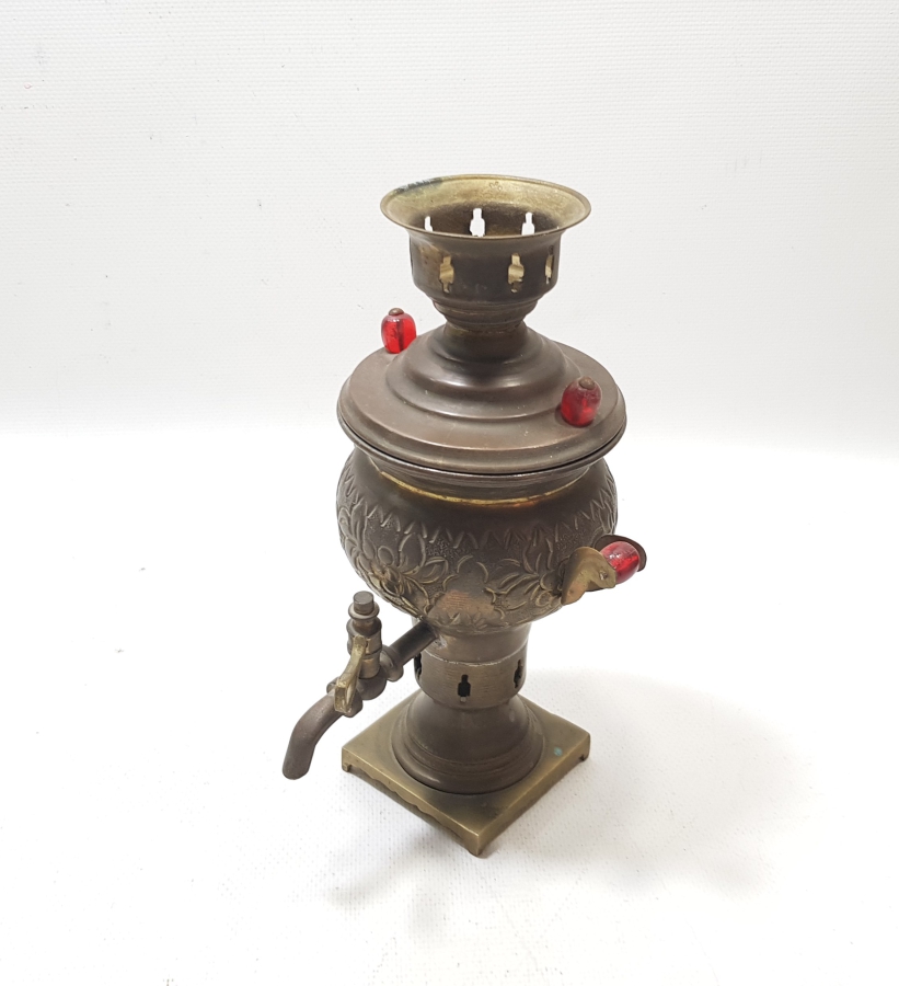 ERZİNCAN İŞİ EL YAPIMI DEKORATİF İŞLEMELİ BAKIR SEMAVER