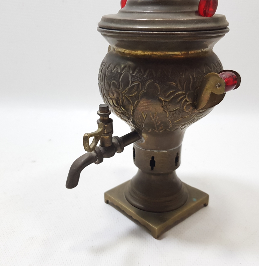 ERZİNCAN İŞİ EL YAPIMI DEKORATİF İŞLEMELİ BAKIR SEMAVER