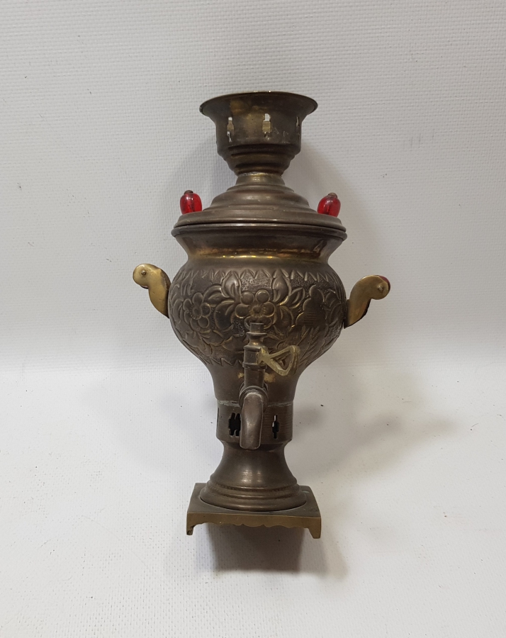 ERZİNCAN İŞİ EL YAPIMI DEKORATİF İŞLEMELİ BAKIR SEMAVER