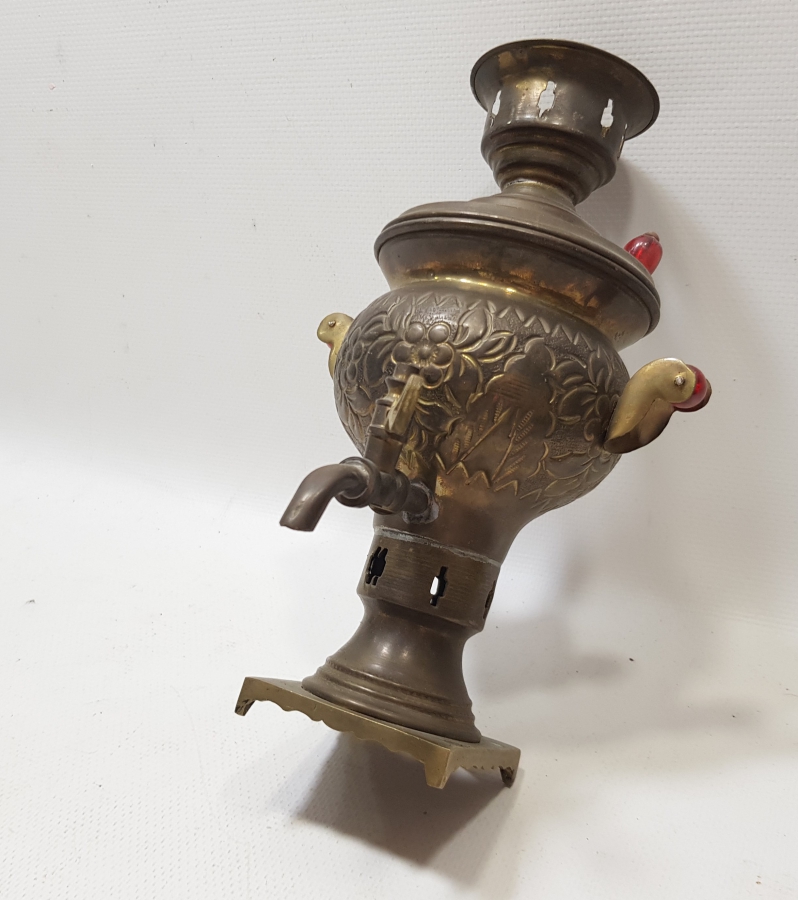 ERZİNCAN İŞİ EL YAPIMI DEKORATİF İŞLEMELİ BAKIR SEMAVER