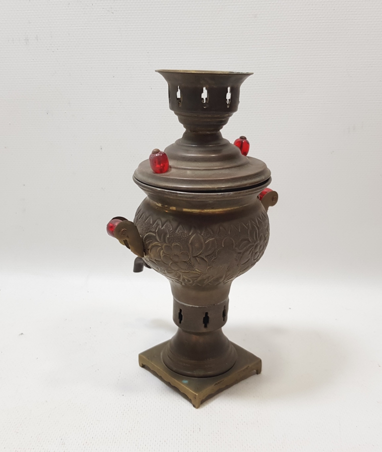 ERZİNCAN İŞİ EL YAPIMI DEKORATİF İŞLEMELİ BAKIR SEMAVER