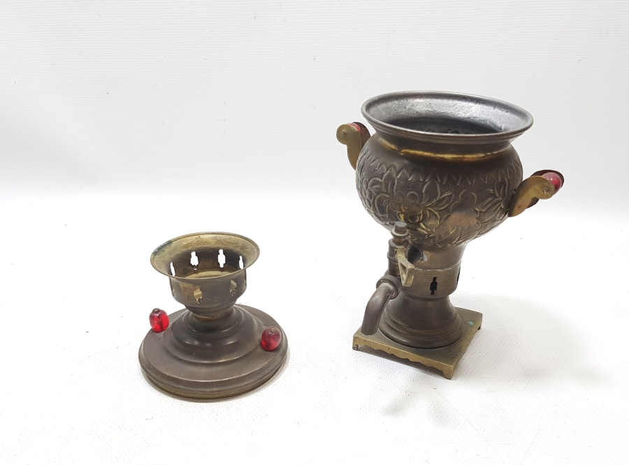 ERZİNCAN İŞİ EL YAPIMI DEKORATİF İŞLEMELİ BAKIR SEMAVER