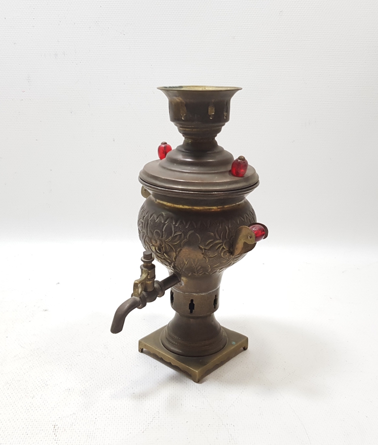 ERZİNCAN İŞİ EL YAPIMI DEKORATİF İŞLEMELİ BAKIR SEMAVER