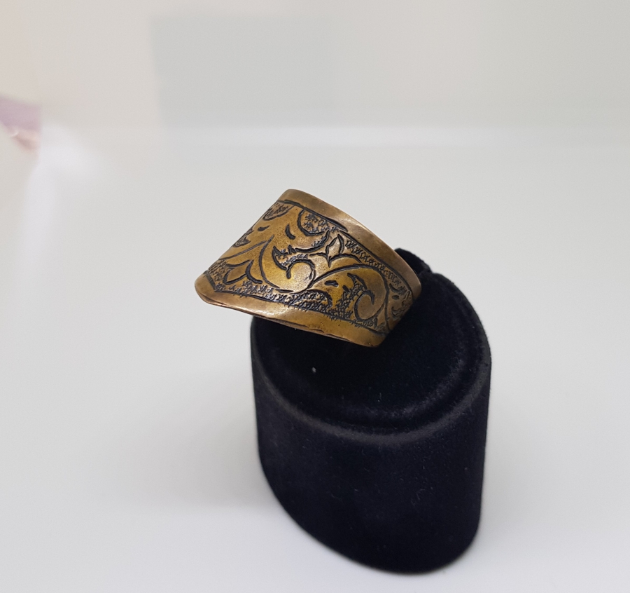 ÜZERİ KALEM İŞÇİLİKLİ ÖZEL YAPIM ZİHGİR - OKÇU YÜZÜĞÜ