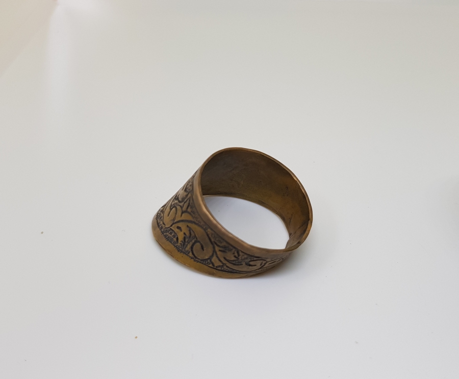 ÜZERİ KALEM İŞÇİLİKLİ ÖZEL YAPIM ZİHGİR - OKÇU YÜZÜĞÜ