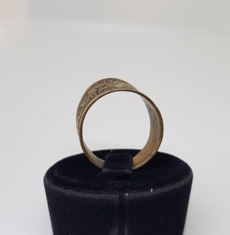 ÜZERİ KALEM İŞÇİLİKLİ ÖZEL YAPIM ZİHGİR - OKÇU YÜZÜĞÜ