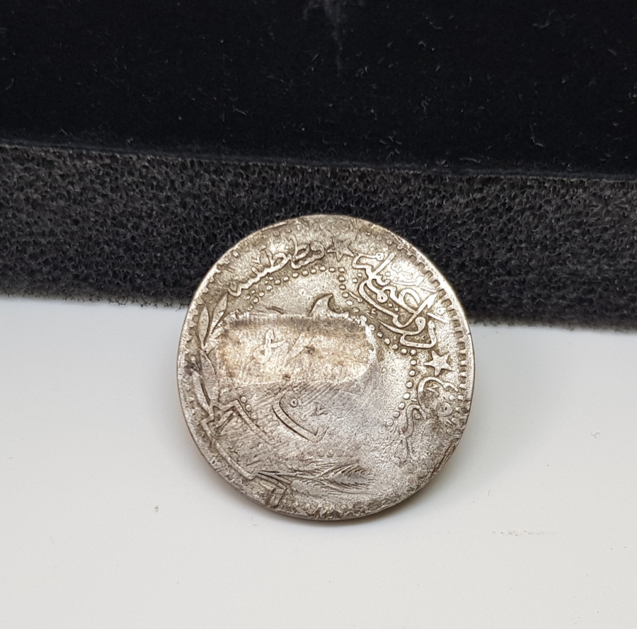 ÜZERİ OSMANLICA VE LATİN HARFLERİYLE RODOS KONTRMARKLI 20 PARA