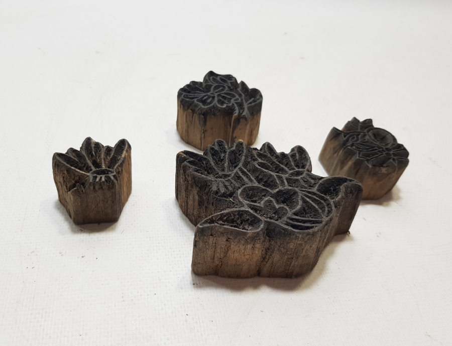 OSMANLI DÖNEMİ EL OYMA 4 ADET TOKAT İŞİ AHŞAP BASKI KALIBI