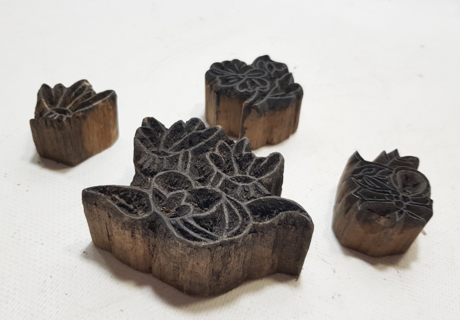 OSMANLI DÖNEMİ EL OYMA 4 ADET TOKAT İŞİ AHŞAP BASKI KALIBI