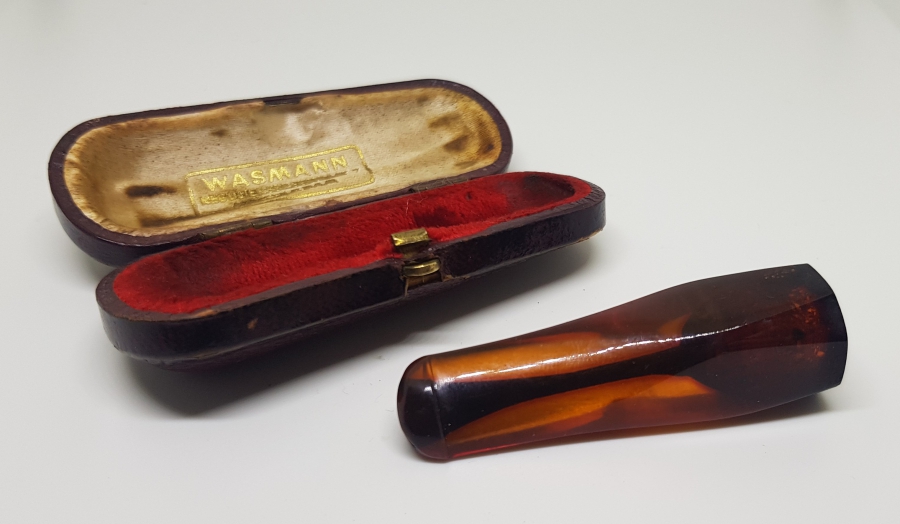 ORİJİNAL KUTUSUNDA ANTİKA ATEŞ KEHRİBARI AĞIZLIK