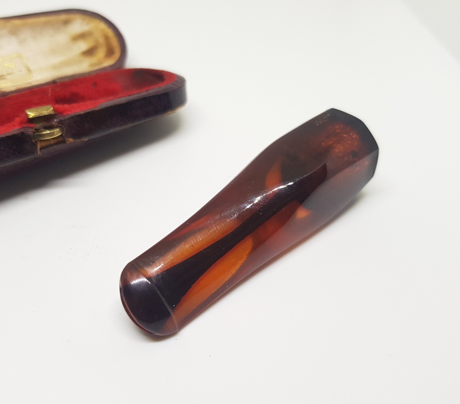 ORİJİNAL KUTUSUNDA ANTİKA ATEŞ KEHRİBARI AĞIZLIK