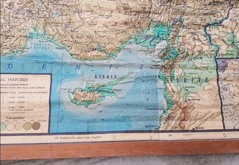 1940LARDAN ÇOK NADİR TÜRKİYE HARİTASI