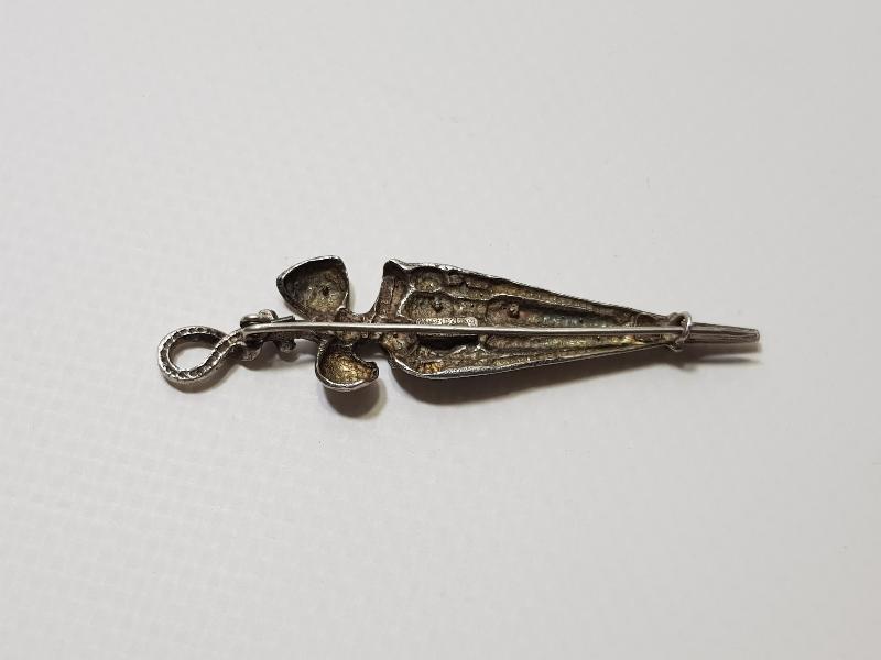 ŞEMSİYE FORMLU GÜMÜŞ BROŞ