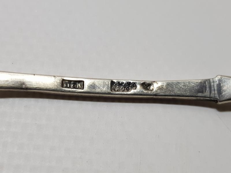 1894 TARİHLİ İZMİR RUM İŞİ GÜMÜŞ TATLI KAŞIĞI