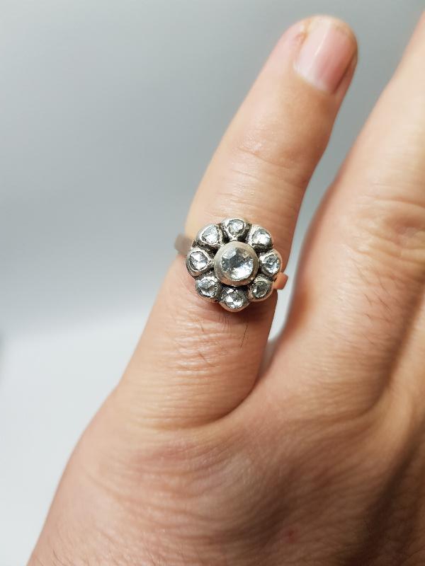 OSMANLI DÖNEMİ PAPATYA MODEL ELMAS TAŞLI ALTIN YÜZÜK