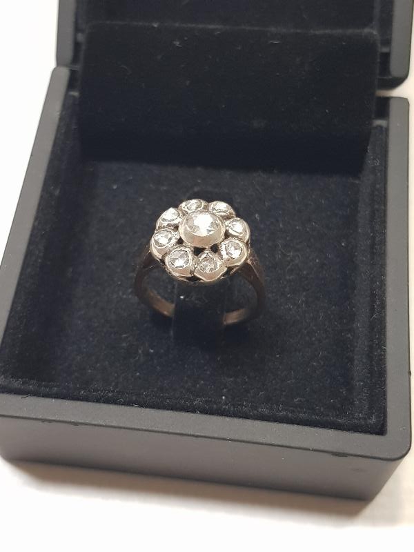 OSMANLI DÖNEMİ PAPATYA MODEL ELMAS TAŞLI ALTIN YÜZÜK