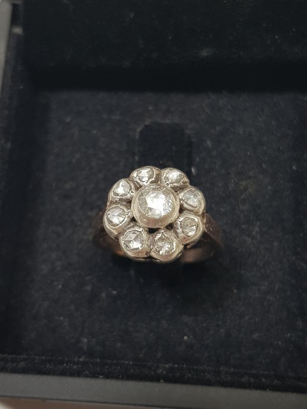 OSMANLI DÖNEMİ PAPATYA MODEL ELMAS TAŞLI ALTIN YÜZÜK