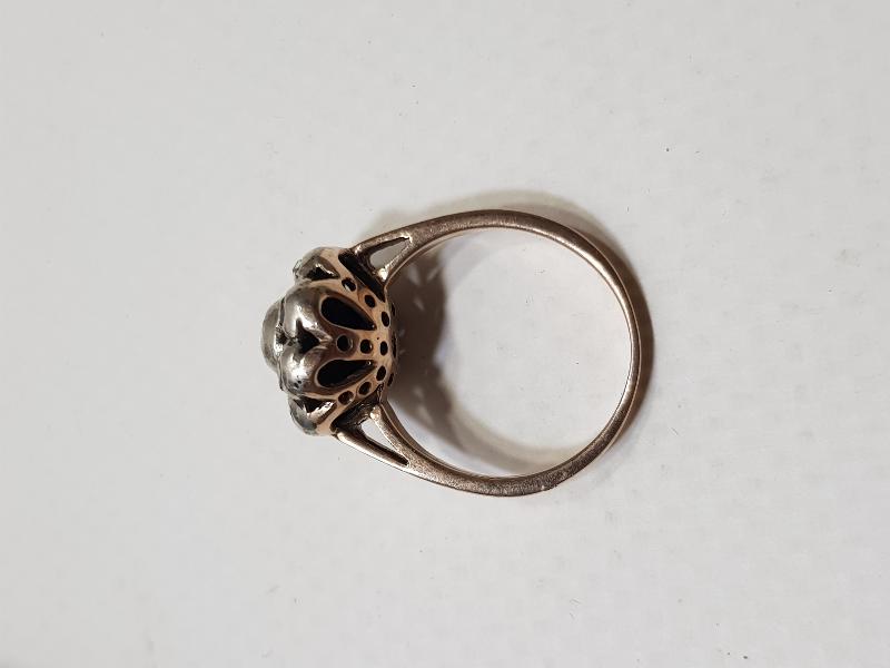 OSMANLI DÖNEMİ PAPATYA MODEL ELMAS TAŞLI ALTIN YÜZÜK